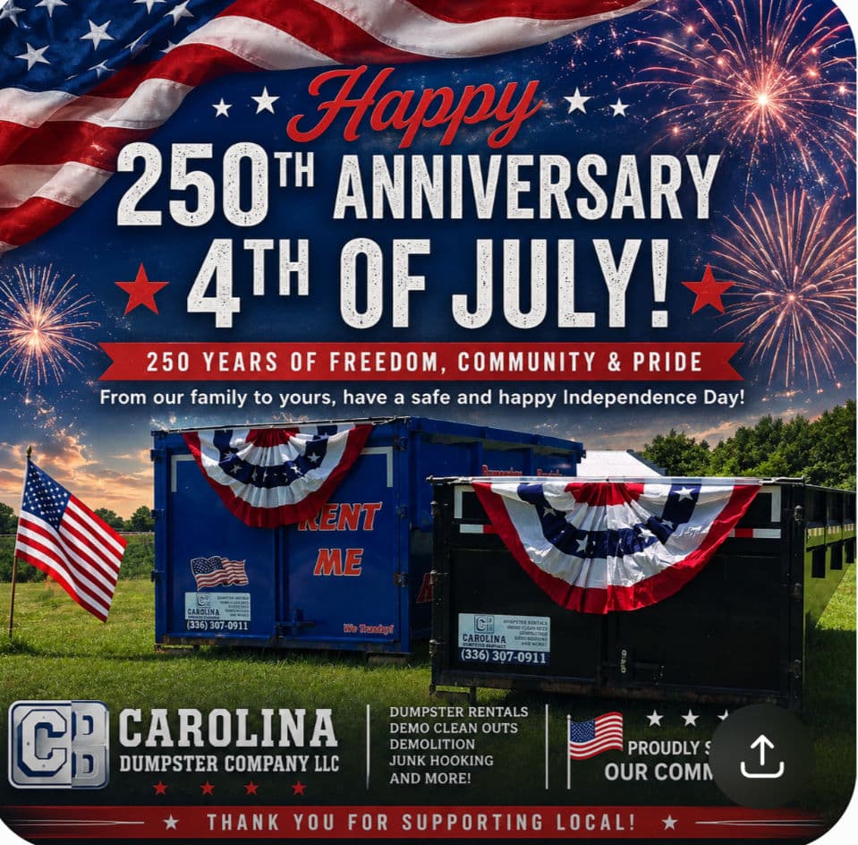 Project Happy 4th of July from Carolina Dumpster Company image