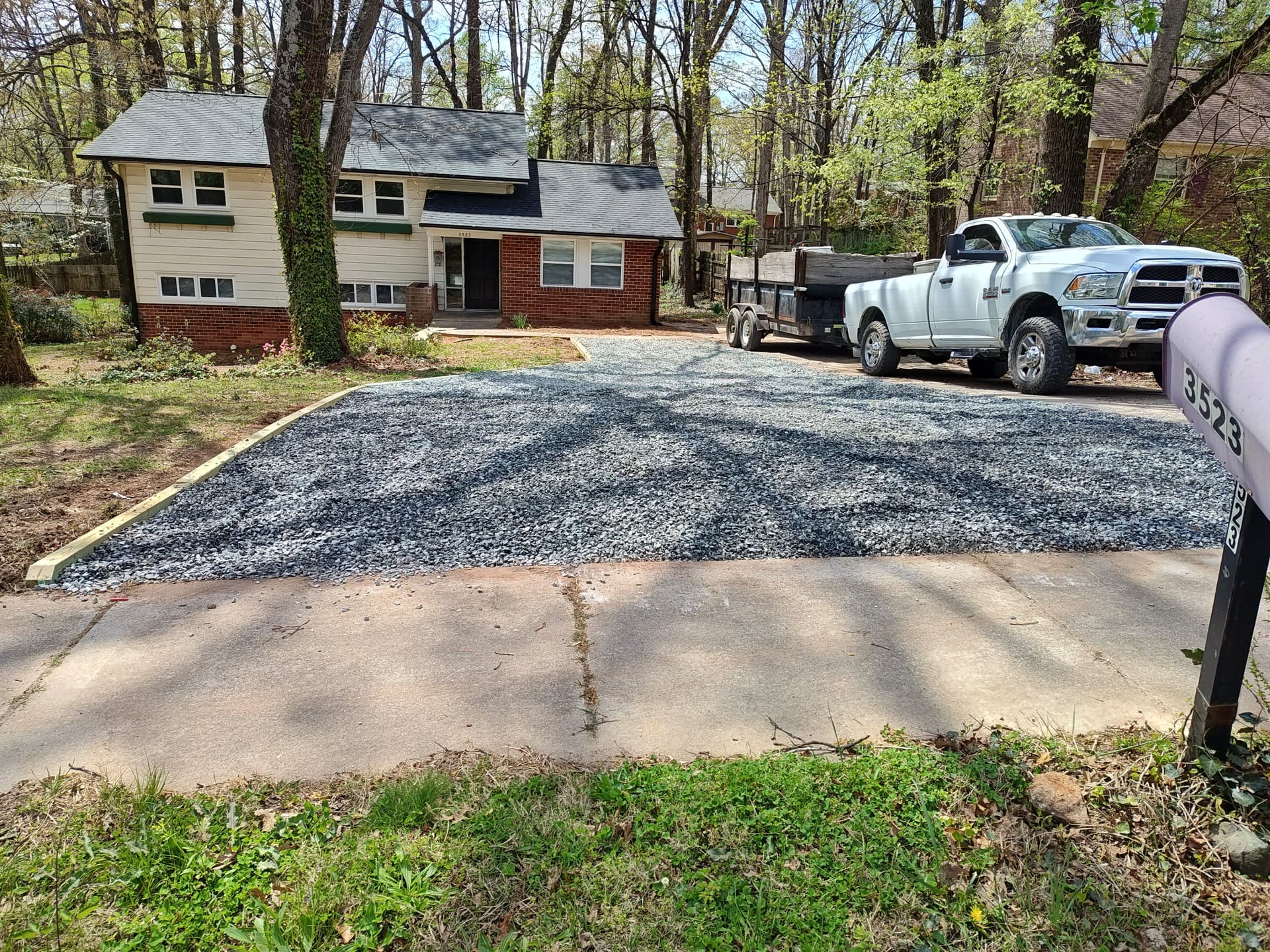 Gallery photos for Gravel Driveway Addition Adds Parking and Curb Appeal: Image #1