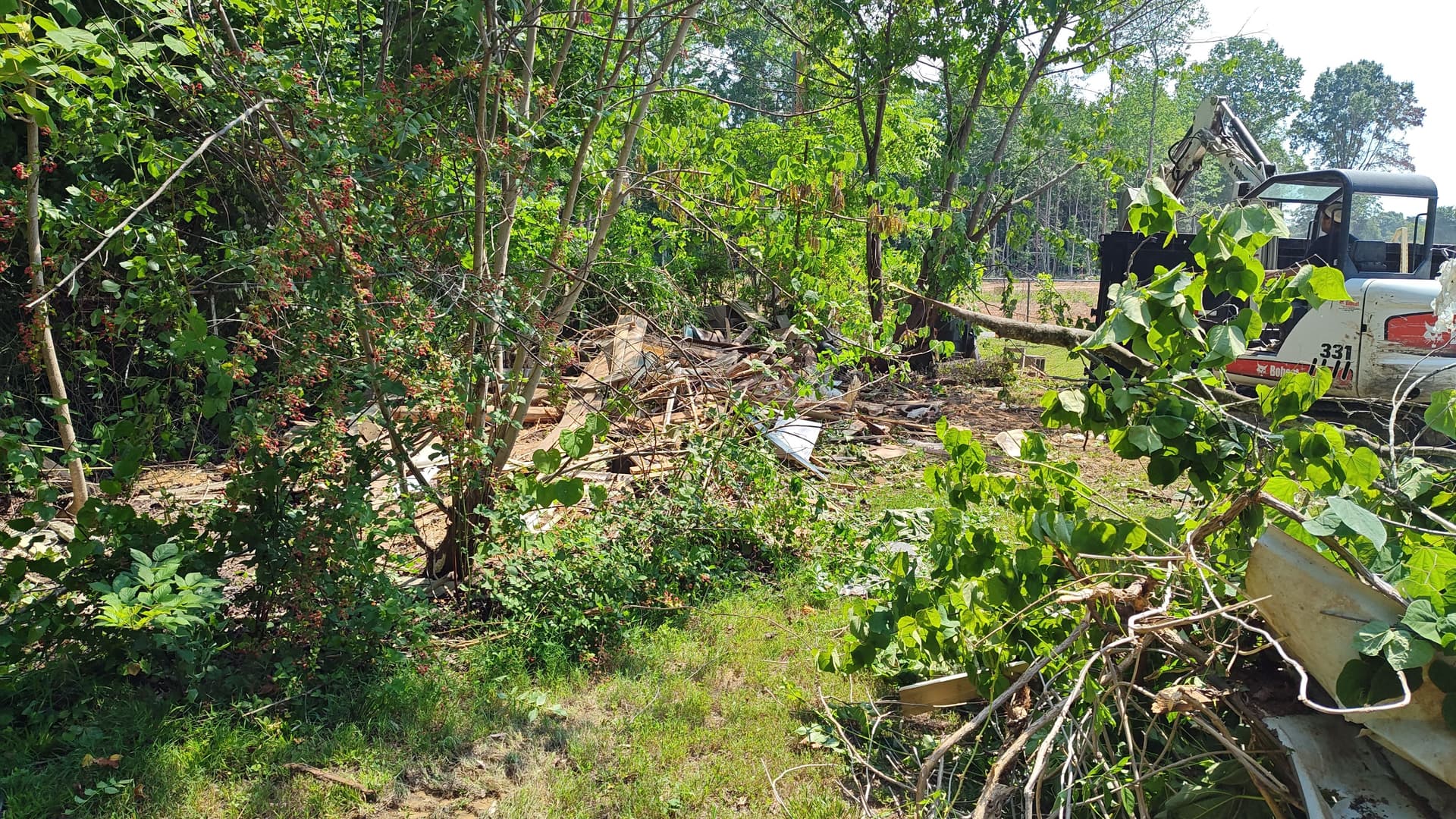 Gallery photos for Demo Debris and Overgrowth Cleared to a Clean Slate in Lexington NC: Image #1